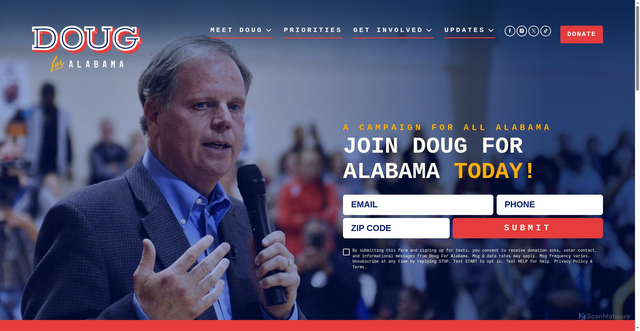 Security scan screenshot of https://www.dougjones.com/