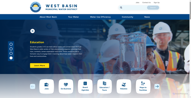 Security scan screenshot of https://www.westbasinca.gov/