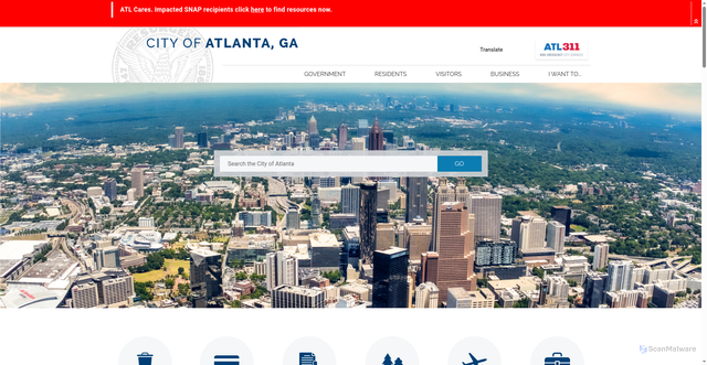 Security scan screenshot of https://www.atlantaga.gov/