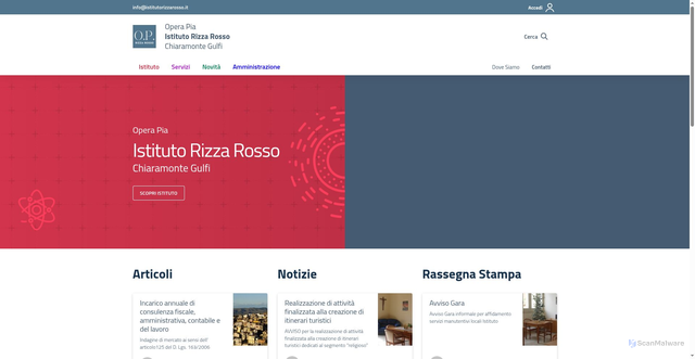 Security scan screenshot of https://www.istitutorizzarosso.it/