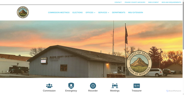 Security scan screenshot of https://prairiecountymt.gov/
