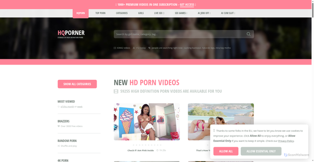 Security scan screenshot of https://fastporndelivery.hqporner.com