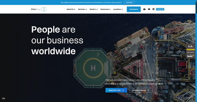 Security scan screenshot of https://orionjobs.com
