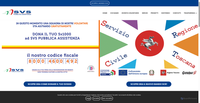 Security scan screenshot of https://www.pubblicaassistenza.it