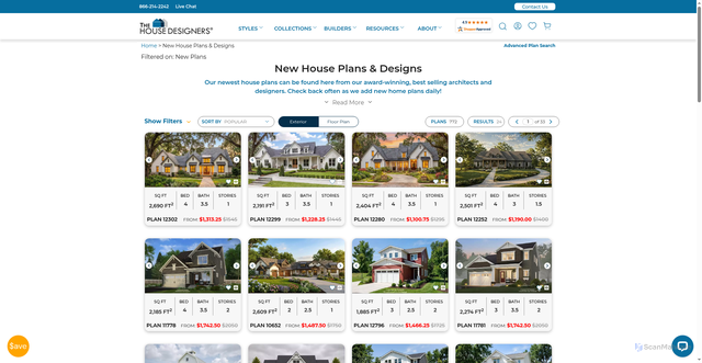 Security scan screenshot of https://www.thehousedesigners.com/new-house-plans/?srsltid=AfmBOorJWWdyWEdVuhx8ft6RSsrJi8n0NwZXvRdyxY0CeExKEAlsW2mY