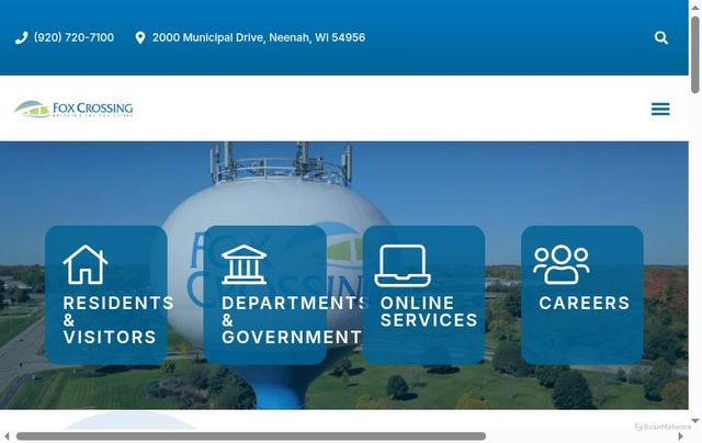 Security scan screenshot of https://foxcrossingwi.gov/