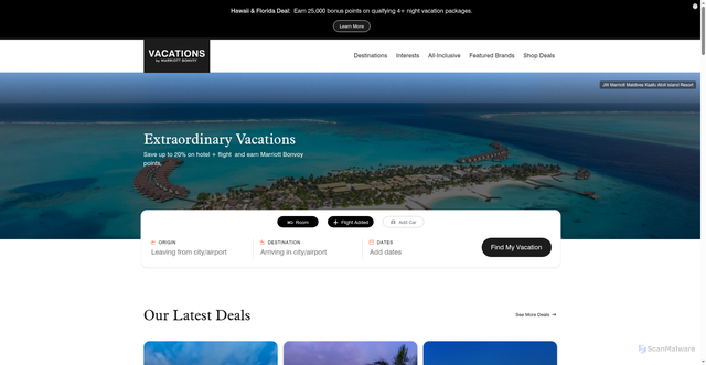 Security scan screenshot of https://www.vacationsbymarriott.com/
