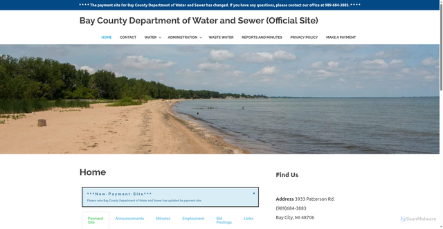 Security scan screenshot of https://baycountydwsmi.gov/