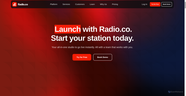 Security scan screenshot of https://radio.co/