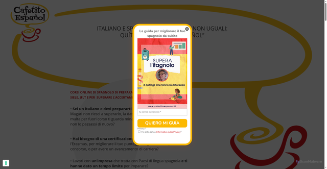 Security scan screenshot of https://cafetitoespanol.it