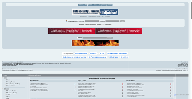 Security scan screenshot of https://elitesecurity.org