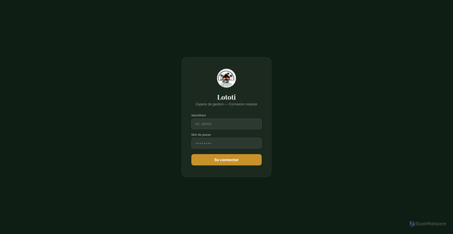 Security scan screenshot of http://lototiferme.com/admin.html