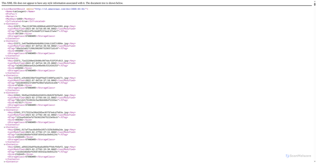 Security scan screenshot of https://tableagent.s3.amazonaws.com