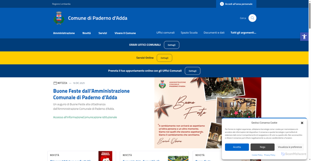 Security scan screenshot of https://comune.padernodadda.lc.it/
