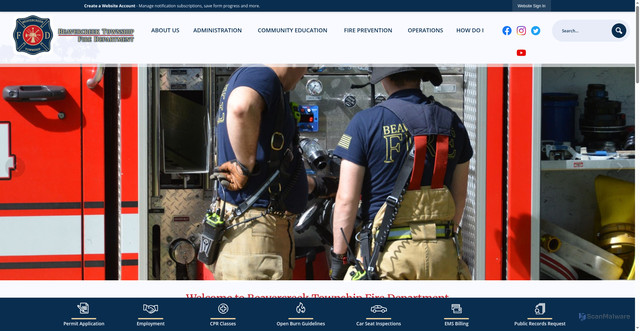 Security scan screenshot of https://beavercreekfireoh.gov/