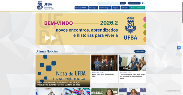 Security scan screenshot of https://ufba.br