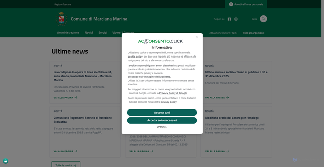 Security scan screenshot of https://www.comune.marcianamarina.li.it/