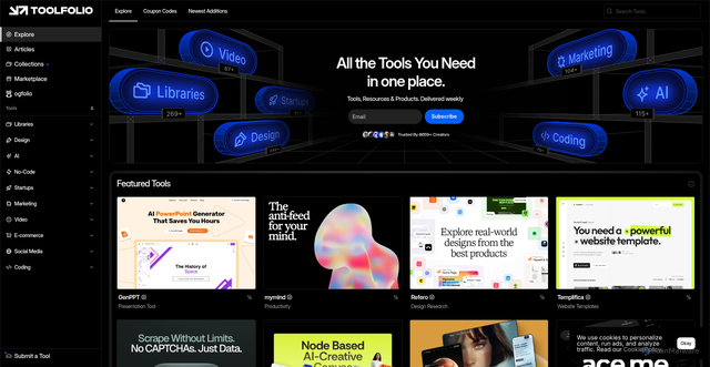 Security scan screenshot of https://toolfolio.io/