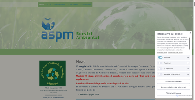 Security scan screenshot of https://www.aspmambientale.it