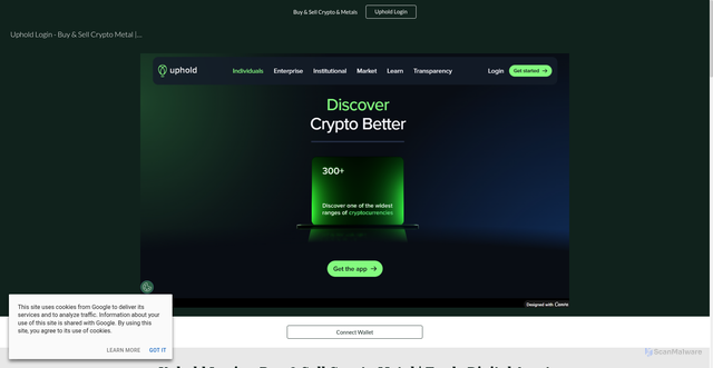 Security scan screenshot of http://sites.google.com/logiwallets.com/uphold-login/home