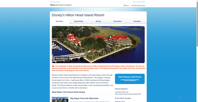 Security scan screenshot of https://hiltonhead.disney.go.com/