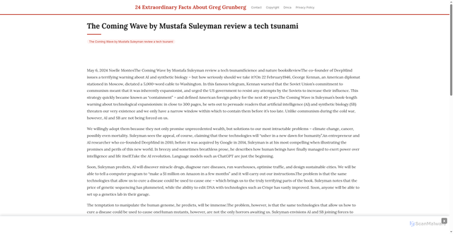 Security scan screenshot of https://sinardjajacannhugo-k77wcra0vq.edgeone.app/24727-the-coming-wave-by-mustafa-suleyman-review-a-tech-tsunami.html