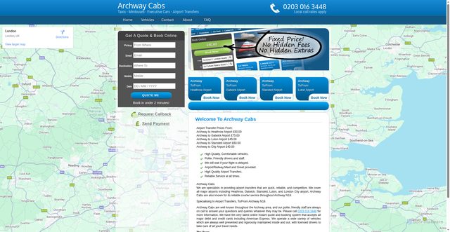 Security scan screenshot of https://archwaycabs.online/Archway-Cabs.html