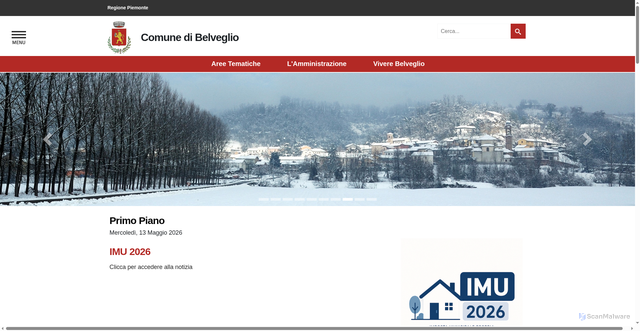 Security scan screenshot of https://www.comune.belveglio.at.it