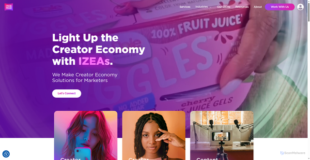 Security scan screenshot of https://izea.com/