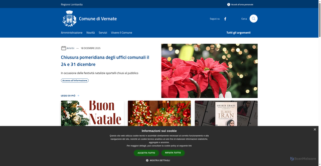 Security scan screenshot of https://www.comune.vernate.mi.it/it