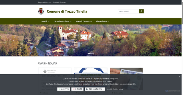 Security scan screenshot of https://www.comune.trezzotinella.cn.it/