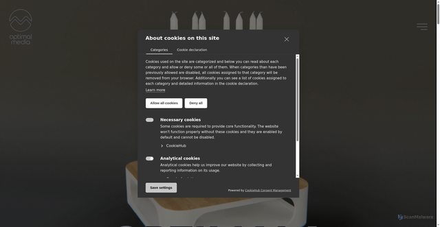 Security scan screenshot of https://optimalmedia.se