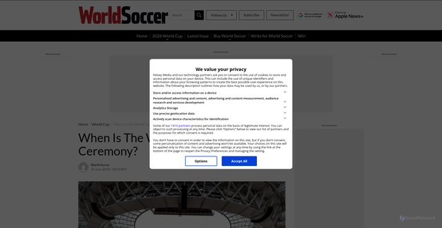 Security scan screenshot of https://www.worldsoccer.com/world-cup/world-cup-opening-ceremony-400713