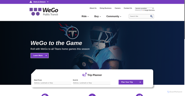 Security scan screenshot of https://www.wegotransit.com/