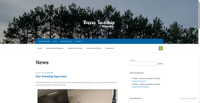 Security scan screenshot of https://barrytownshipmn.gov/