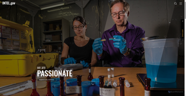 Security scan screenshot of https://intelligence.gov/