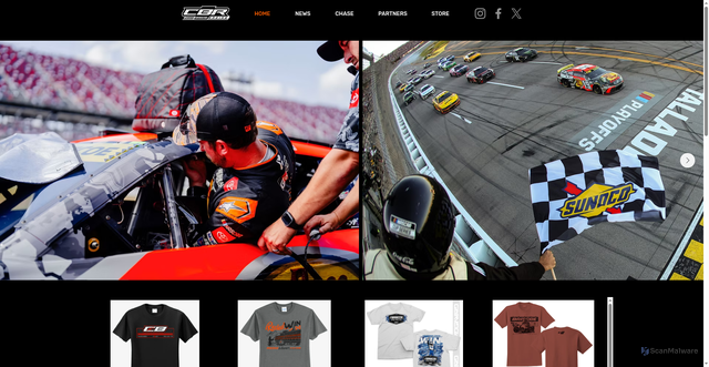 Security scan screenshot of https://www.chasebriscoe.com/