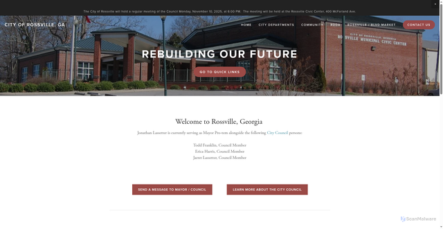 Security scan screenshot of https://www.rossvillega.gov/