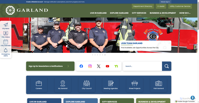 Security scan screenshot of https://garlandtx.gov/