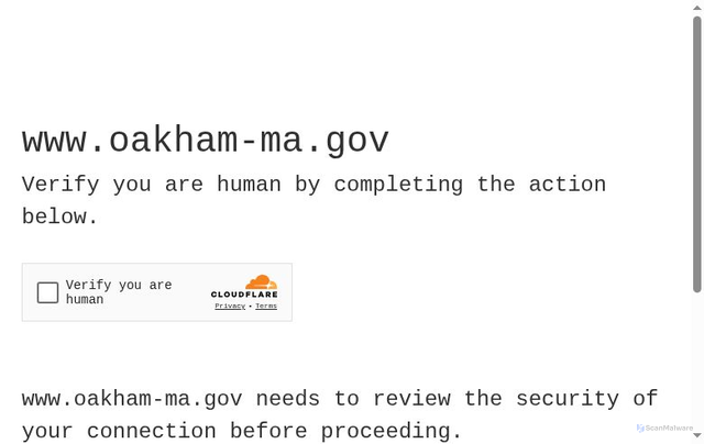 Security scan screenshot of https://www.oakham-ma.gov/