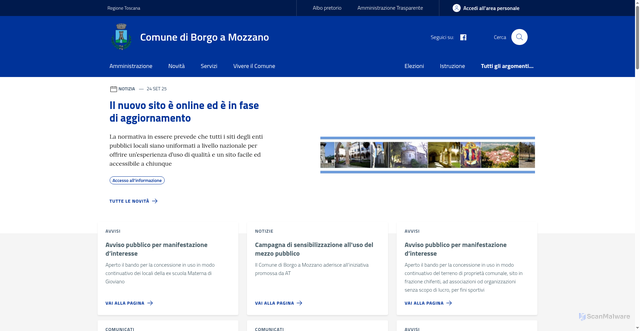 Security scan screenshot of https://www.comune.borgoamozzano.lu.it/