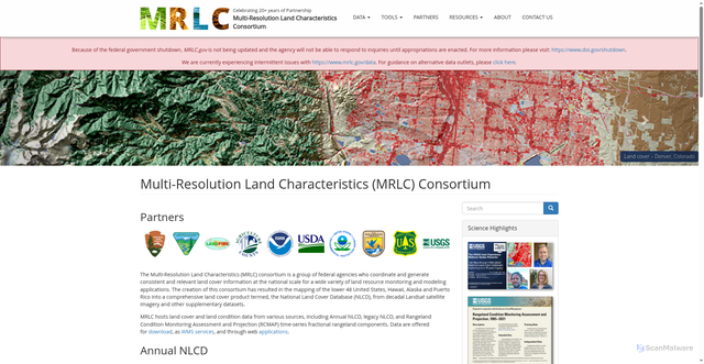 Security scan screenshot of https://www.mrlc.gov/