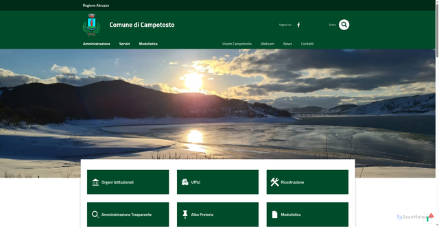 Security scan screenshot of https://www.comune.campotosto.aq.it