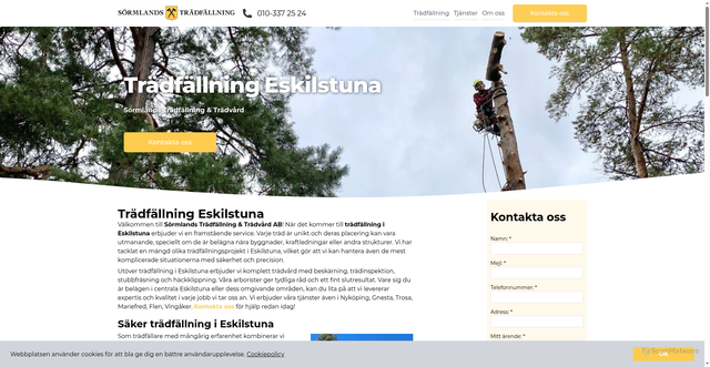 Security scan screenshot of https://tradfallningeskilstuna.se