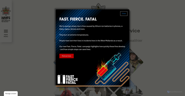 Security scan screenshot of https://www.wmfs.net/