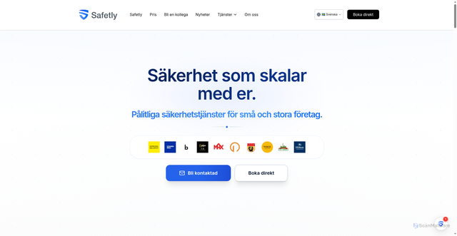 Security scan screenshot of https://safetly.se
