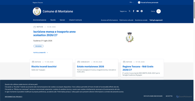Security scan screenshot of https://www.comune.montaione.fi.it
