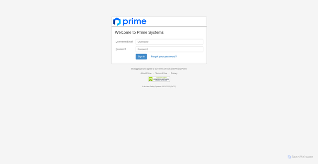 Security scan screenshot of https://www.primesafety.net