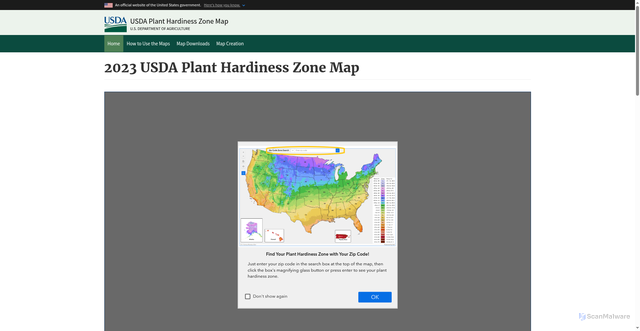 Security scan screenshot of https://planthardiness.ars.usda.gov