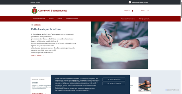 Security scan screenshot of https://www.comune.buonconvento.si.it